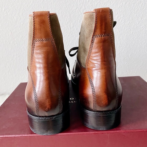 ✨New TO BOOT Abbott Tall Leather Lace Boots Cognac - Picture 7 of 8